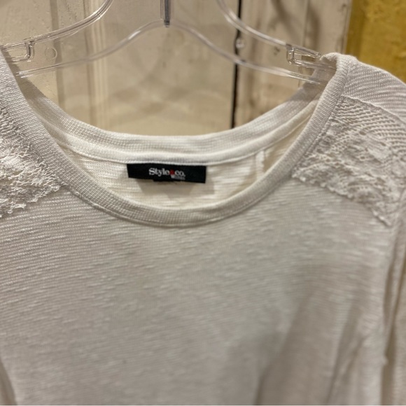 Style & Co Lace Hem Tunic Sweater Size Large - Picture 2 of 5